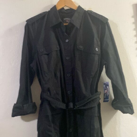 NWT American Living Womens Button Up Military-Style Black Utility Dress - Picture 4 of 9